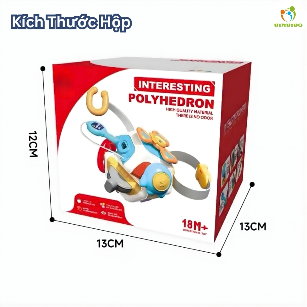 Khối Bận Rộn Montessori 10 Mặt – Đồ Chơi Cầm Tay Khám Phá, Rèn Luyện Kỹ Năng Cho Bé