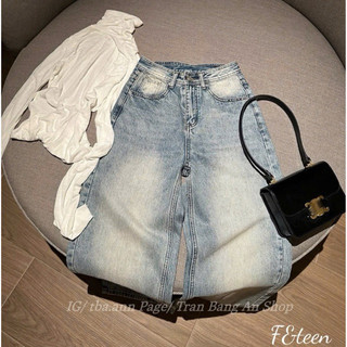 QCL1 8503 Quần jeans suông túi nắp cạp phối khuy mới về siêu hot cực chất