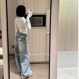 QCL1 8503 Quần jeans suông túi nắp cạp phối khuy mới về siêu hot cực chất
