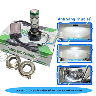 Bi Cầu LED cho xe Dream M9C DZOOM-R02 45W Chân M5 Siêu Sáng Cos Cắt Nét Pha Gom Xa Quạt Tản Nhiệt