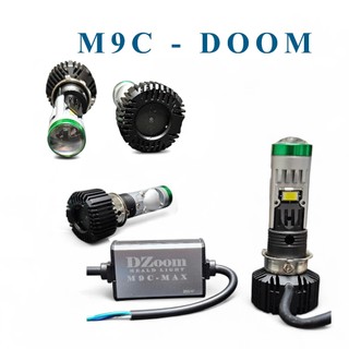 Bi Cầu LED cho xe Dream M9C DZOOM-R02 45W Chân M5 Siêu Sáng Cos Cắt Nét Pha Gom Xa Quạt Tản Nhiệt