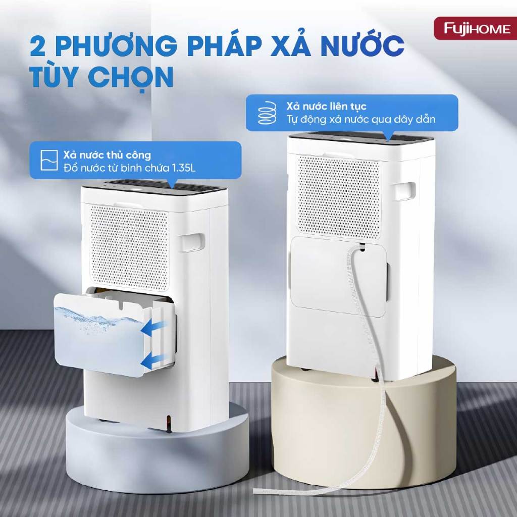 Máy hút ẩm chống nồm ẩm sấy quần áo Ionizer Nhập Khẩu FUJIHOME DH10LITE 10L tiết kiệm điện