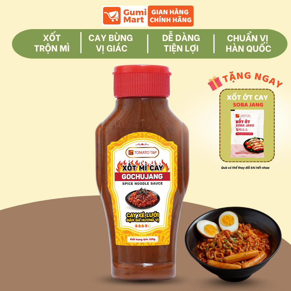 Xốt Trộn Mỳ Cay Gochujang Tomato T&P Dùng Trộn Mì, Nấu Mì Cay, Xào Miến Theo Kiểu Hàn Quốc