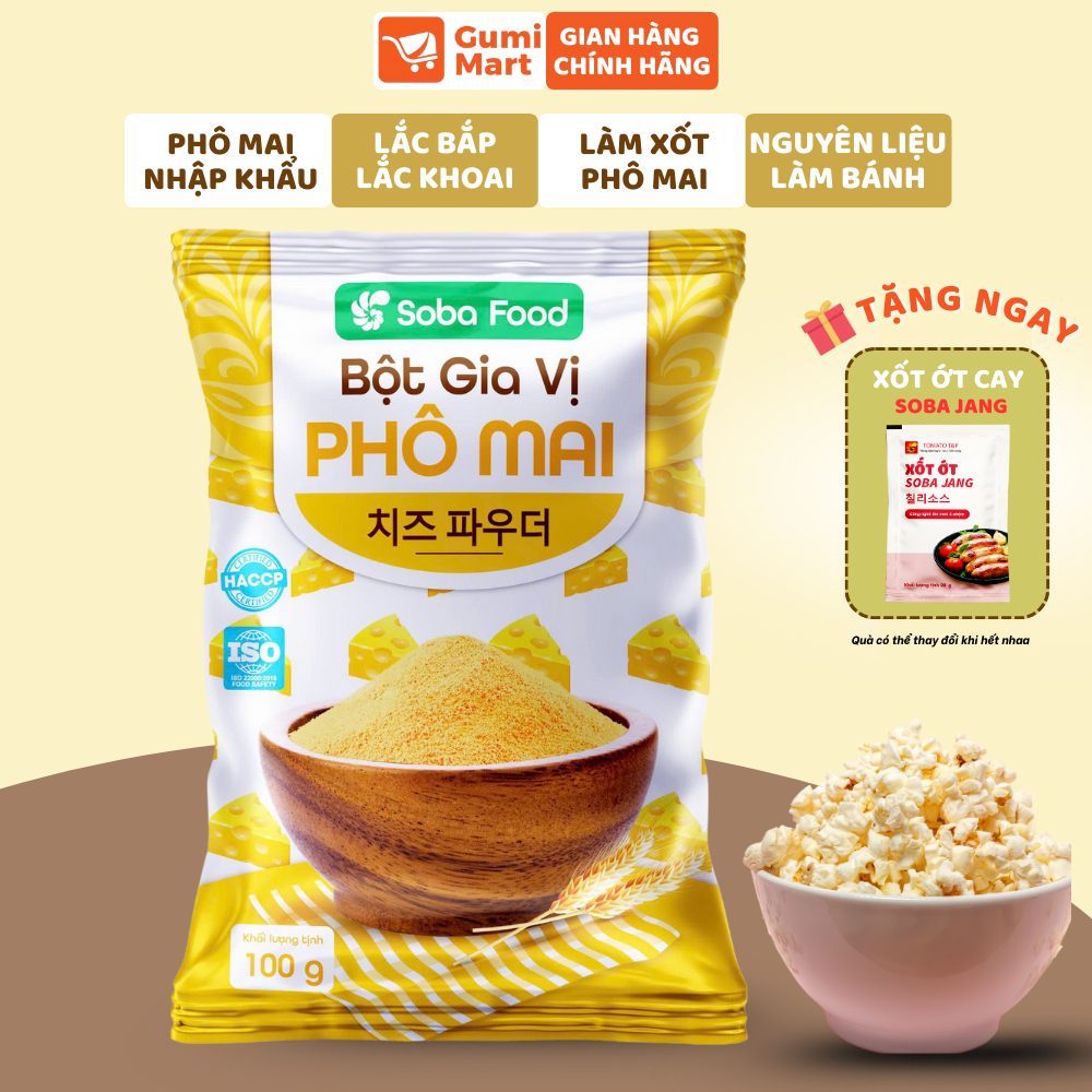 Bột Phô Mai Lắc Soba Food Gói 100g, Bột Phô Mai Hàn Quốc Lắc Khoai Tây Chiên, Lắc Gà