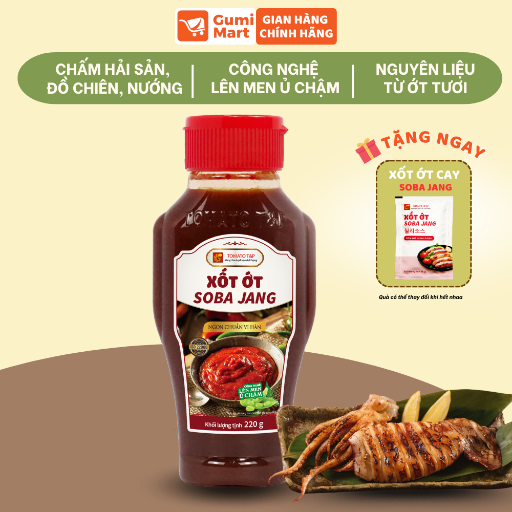 Xốt Ớt Sobajang Tomato T&P Xốt Ớt Cay Hàn Quốc, Chấm Hải Sản Nướng, Chấm Đồ Chiên, Các Món Xào Cay