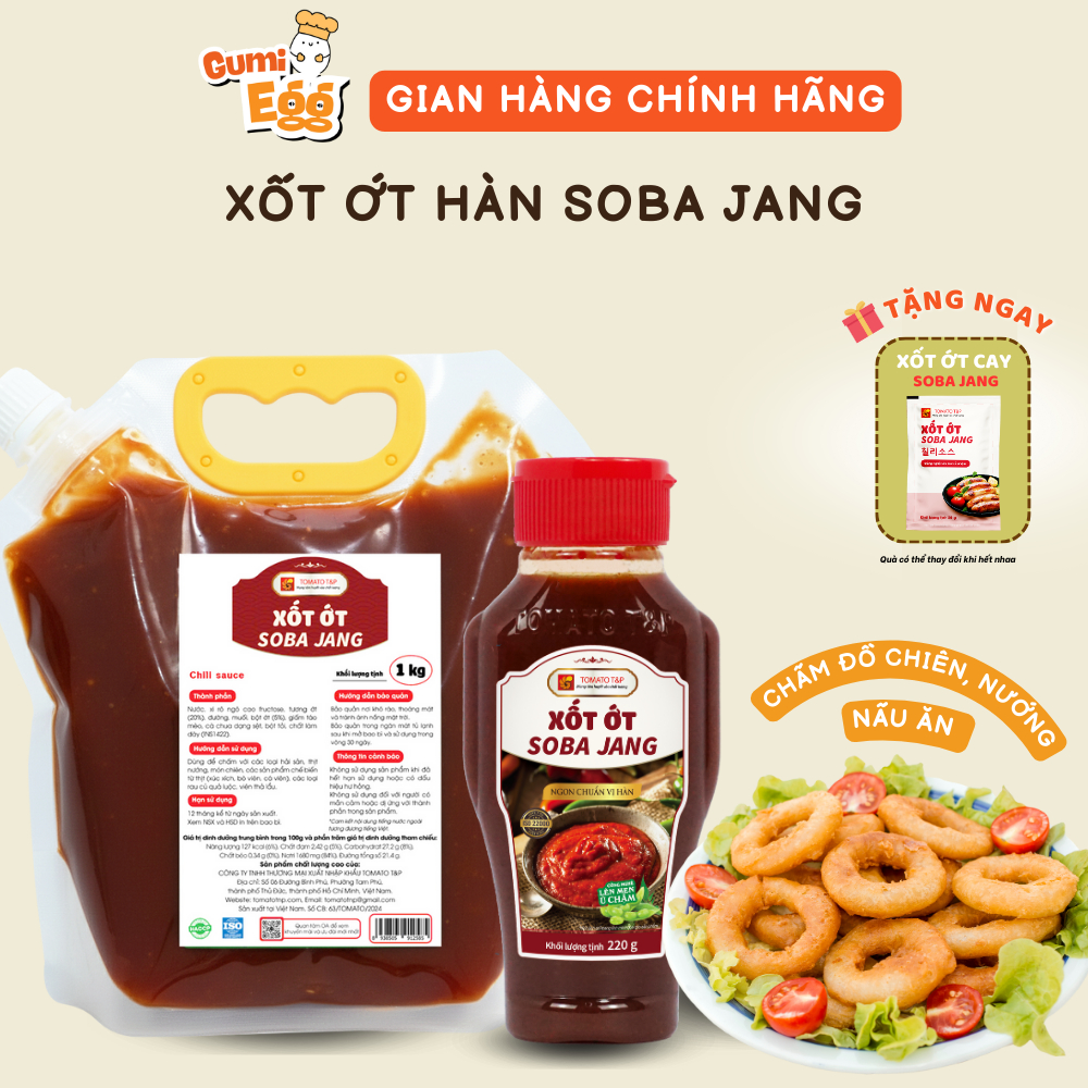 Xốt Ớt Sobajang Tomato T&P Xốt Ớt Cay Hàn Quốc, Chấm Hải Sản Nướng, Chấm Đồ Chiên, Các Món Xào Cay