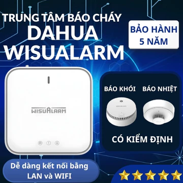 Trung Tâm Báo Cháy Không Dây Liên Kết Dahua Wisu Alarm, Gồm Trung Tâm Thông Báo, Báo Nhiệt, Báo Khói