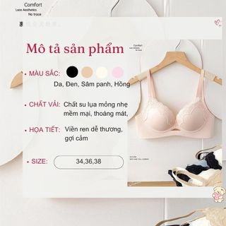 Áo ngực nữ su cao cấp không gọng phối ren sang trọng đệm mút vừa nâng quả tạo khe gợi cảm sexy A5482