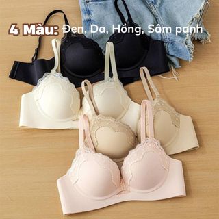 Áo ngực nữ su cao cấp không gọng viền ren sang trọng đệm mút dày nâng quả tạo khe sexy DEVARI A5482