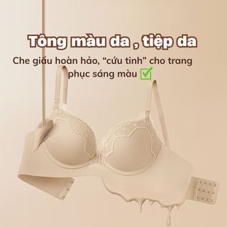 Áo ngực nữ su cao cấp không gọng viền ren sang trọng đệm mút dày nâng quả tạo khe sexy DEVARI A5482
