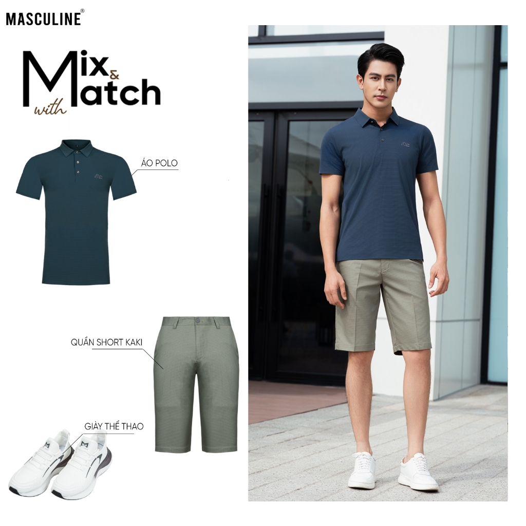 Áo polo nam cao cấp MASCULINE MPL52 Chất liệu tơ tằm thấm hút mồ hôi co giãn tốt phom Regular Fit