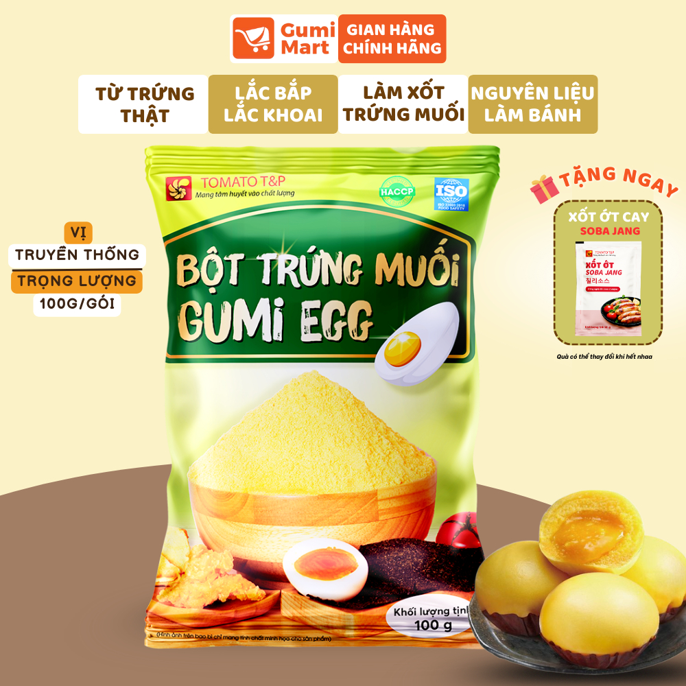 Combo 2 Gói Bột Trứng Muối Tomato T&P 100g Làm Sốt Trứng Muối Hoàng Kim, Bánh Bao Kim Sa Trứng Chảy