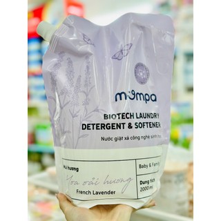Nước giặt hữu cơ Mompa Organic Enzime cho quần áo trẻ sơ sinh an toàn tẩy sạch vết bẩn lưu hương mềm mại dạng túi