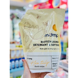 Nước giặt hữu cơ Mompa Organic Enzime cho quần áo trẻ sơ sinh an toàn tẩy sạch vết bẩn lưu hương mềm mại dạng túi