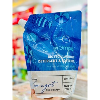 Nước giặt hữu cơ Mompa Organic Enzime cho quần áo trẻ sơ sinh an toàn tẩy sạch vết bẩn lưu hương mềm mại dạng túi