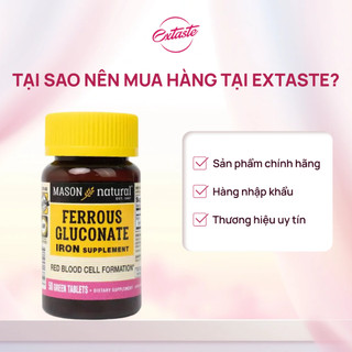 Viên uống sắt bà bầu Mason Natural Ferrouse Gluconate bổ máu 50/ 100 viên