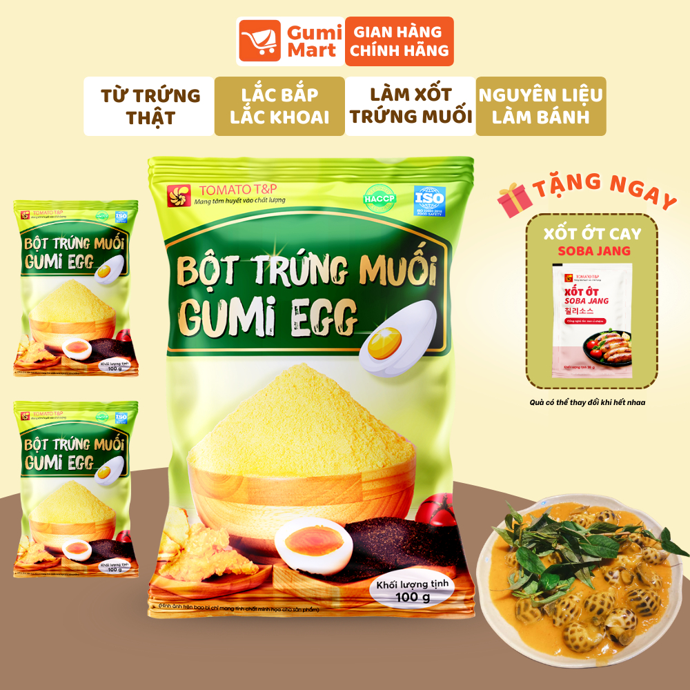 Combo 3 Gói Bột Trứng Muối Tomato T&P 100g Bột Lòng Đỏ Trứng Muối, Bánh Bao Kim Sa, Sốt Trứng Muối