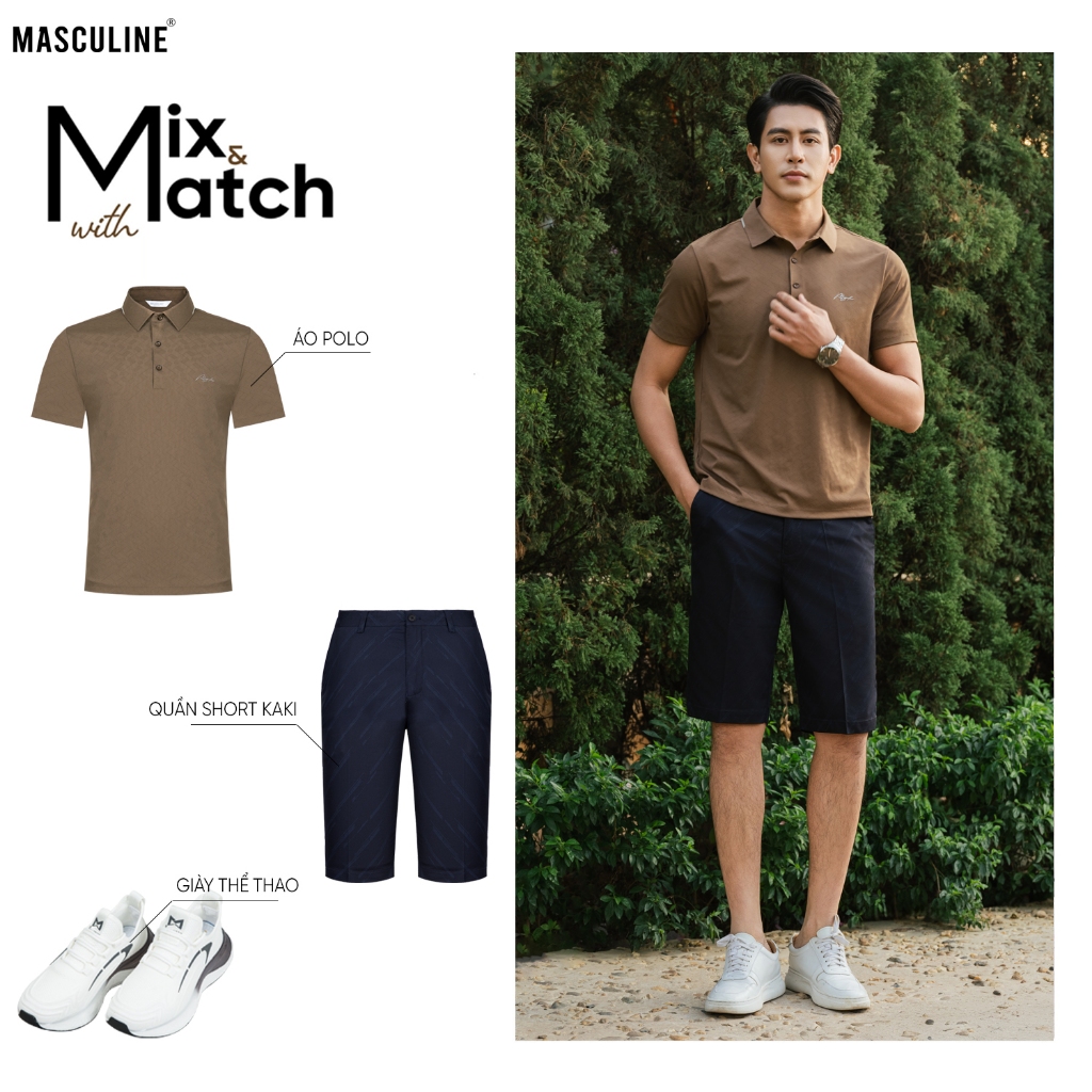 Áo polo nam cao cấp MASCULINE MPL55 Dáng Regular Fit co giãn mềm mại thoáng mát bền màu