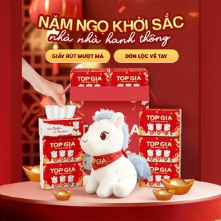[BAO BÌ MỚI] Thùng 20 gói giấy chữ C Topgia 400 tờ 4 lớp cao cấp mềm mịn, giấy siêu to an toàn cho da