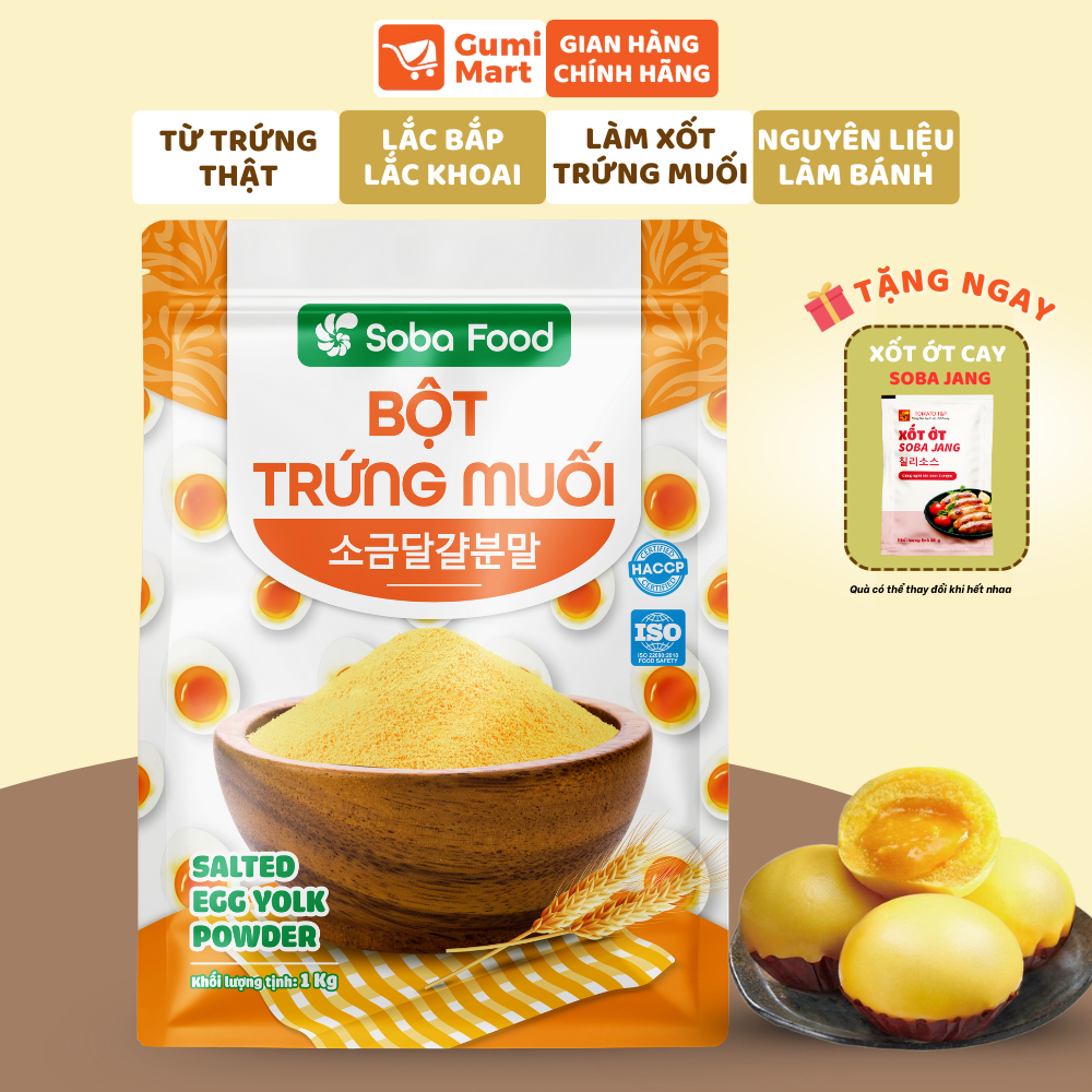 Bột Trứng Muối Soba Food 1kg – Làm Sốt Hải Sản, Bánh Bao Hoàng Kim, Da Cá Lắc Trứng Muối- SBTM15