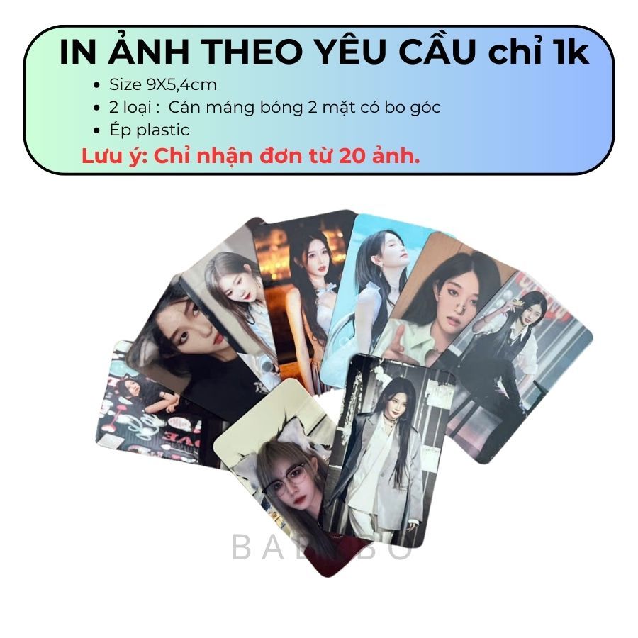 [IN ẢNH 1K] In ảnh theo yêu cầu, cán màng bóng 2 mặt, size 9x5,4cm, ép plastic chống thấm nước
