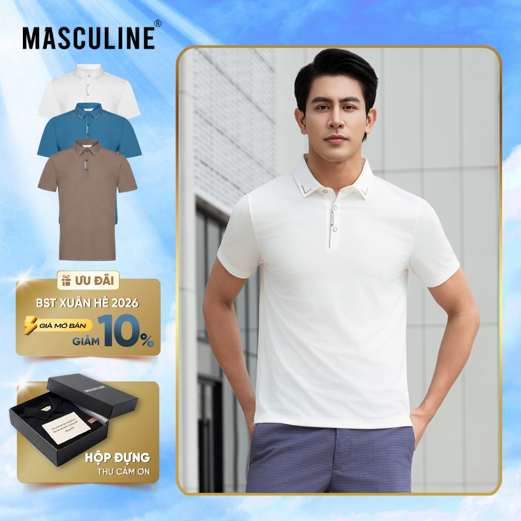 Áo polo nam cao cấp MASCULINE MPL56 Kiểu dáng Slim Fit ôm nhẹ tôn dáng chống nhăn bền màu