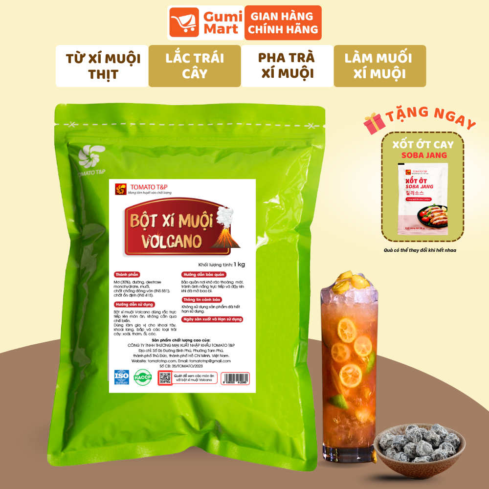 Bột Xí Muội Chua Ngọt Tomato T&P Gói 1Kg, Bột Xí Muội Lắc Khoai, Làm Muối Xí Muội,Lắc Trái Cây-XM15