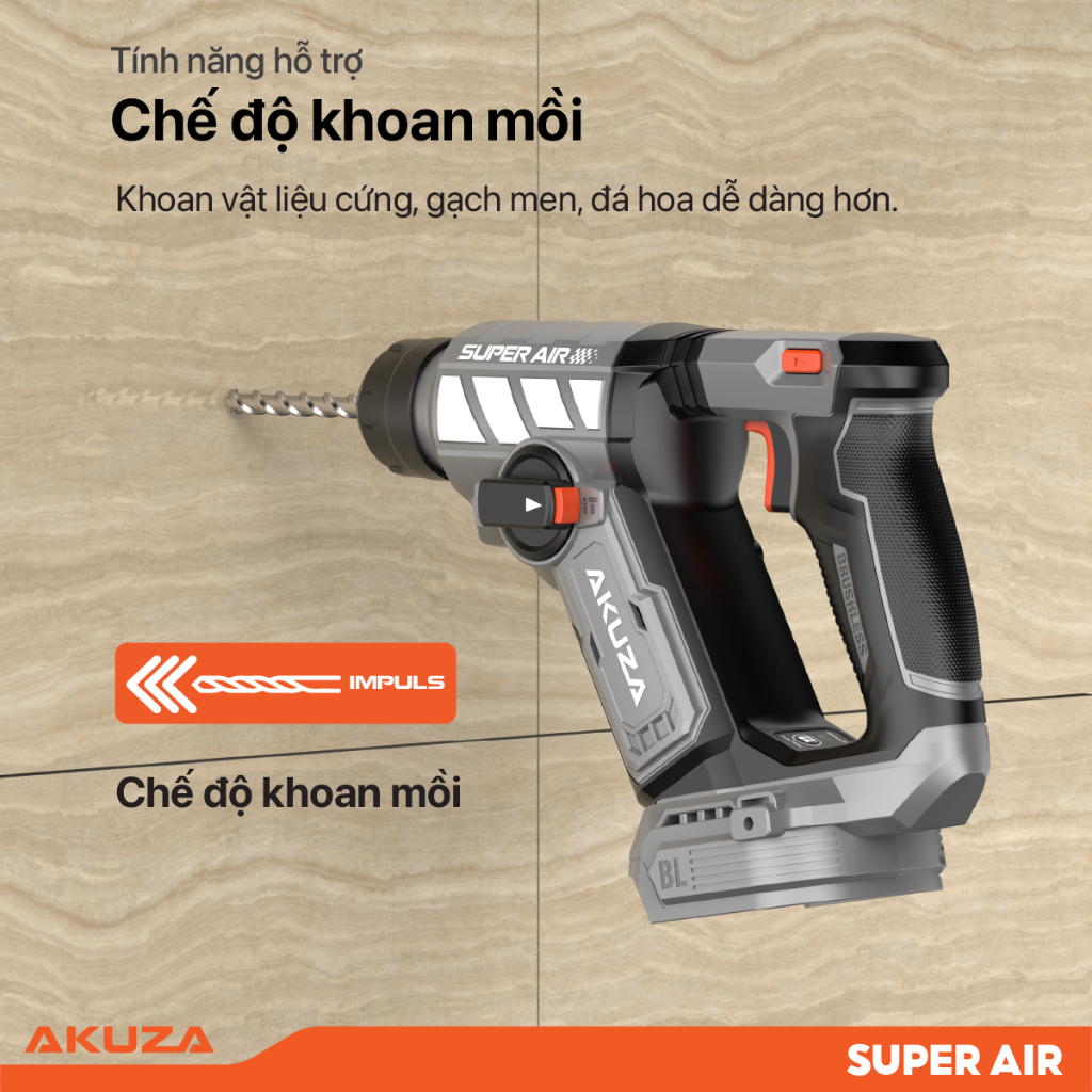 Thân Máy Khoan Bê Tông SUPER AIR - Có Tạo Xung, Lực Đập 1,7J