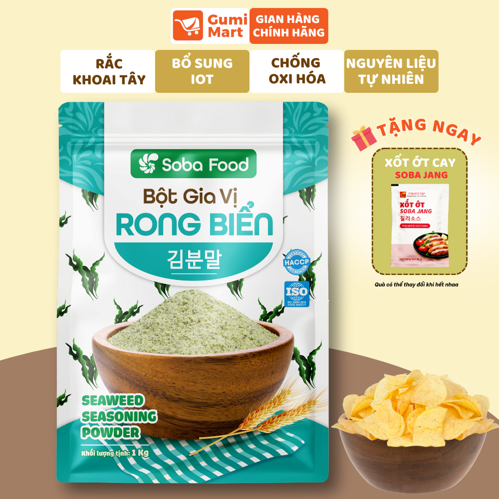Bột Rong Biển Soba Food Gói 1Kg Lắc Snack, Lắc Khoai Tây Chiên, Gà Rán, Bánh Gạo Chiên- SBRB15