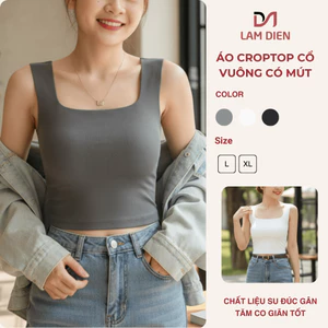 Áo Croptop Nữ Áo Bra Nữ Chất Liệu Su Đúc Gân Tăm Bản To Cổ Vuông Có Mút Nhiều Size LAS003