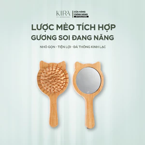 Lược chải mèo đa năng tích hợp gương soi, tiện lợi khi sử dụng, giúp chải thông kinh lạc và thư giãn da đầu.