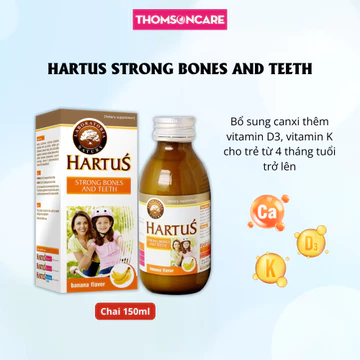 (DATE T4.2027) Canxi cho bé từ 4 tháng Hartus - thêm D3 và Vitamin K hấp thu tối đa canxi cho trẻ - Nhập khẩu châu Âu