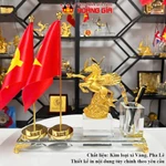 Bộ Cắm Bút Ngựa Vàng Tung Cánh 2026, Hộp Cắm Bút Pha Lê Mã Đáo Thành Công Phong Thủy Để Bàn Làm Việc — ảnh 2