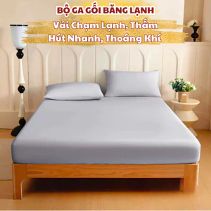 Set Ga Giường Băng Lạnh Cool Feeling - Bo Chun Làm Mát Nhanh Chóng, Mềm Mịn Cho Mùa Hè, Tản Nhiệt 4 Chiều Thoải Mái