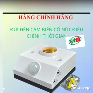 Đui đèn cảm biến chuyển động hồng ngoại E27 nút gạt tuỳ chỉnh bền đẹp lắp đặt dễ dàng