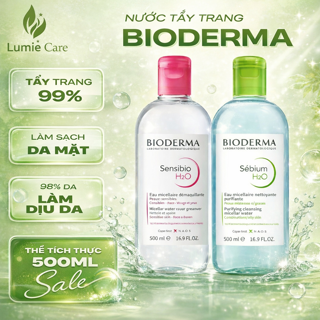 Sử Dụng Chai Nước Tẩy Trang Bioderma Cho Da Dầu & Hỗn Hợp Trong Đời Sống