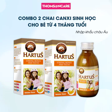 (DATE T4.2027) Combo 2 hộp Canxi Hartus cho bé - Bổ sung Canxi tăng chiều cao cho trẻ từ Vitamin D3, Vitamin K