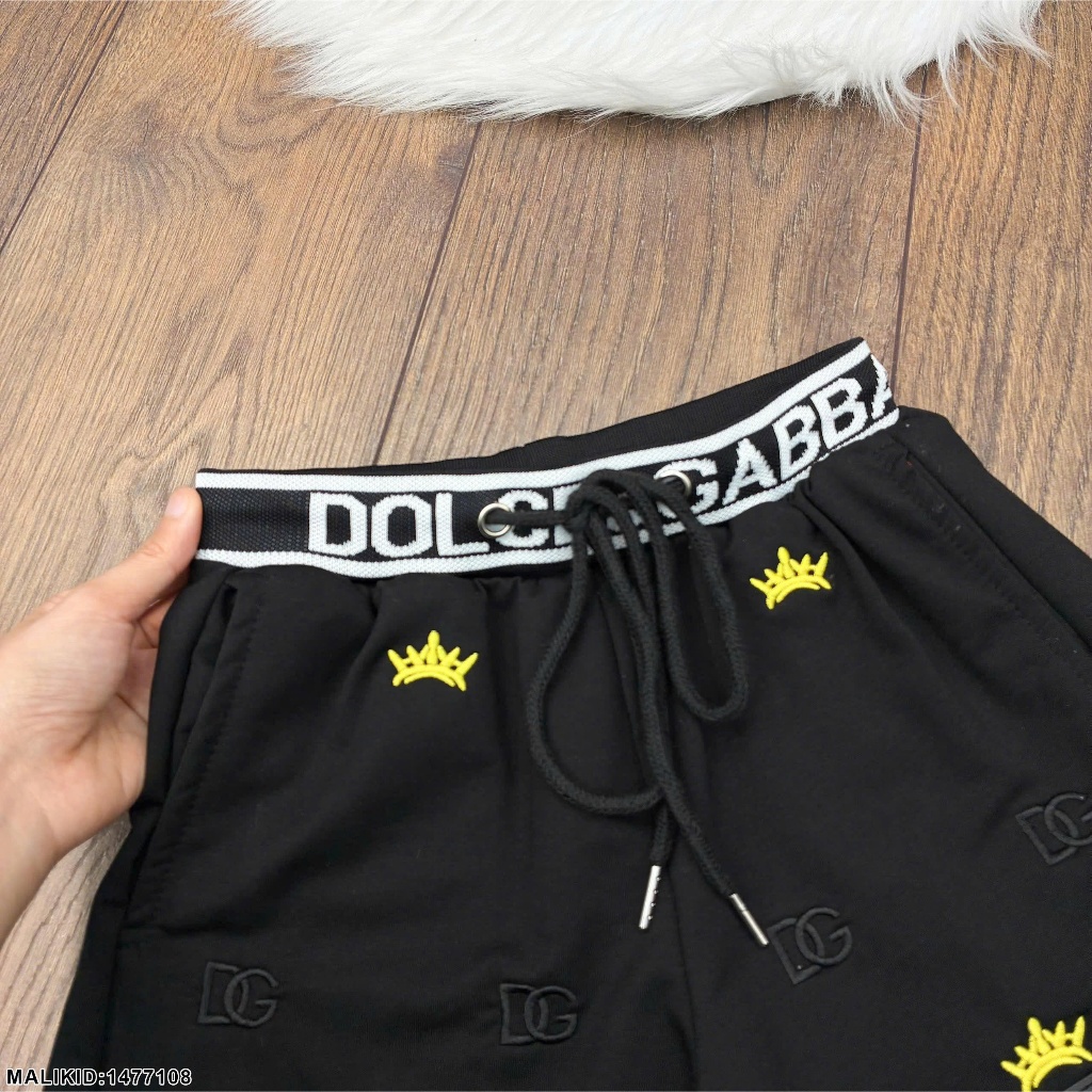 Quần short bé trai thêu logo nổi dg phối logo sắt hàng siêu đẹp-Quần ngắn cho bé trai dg hàng cao cấp