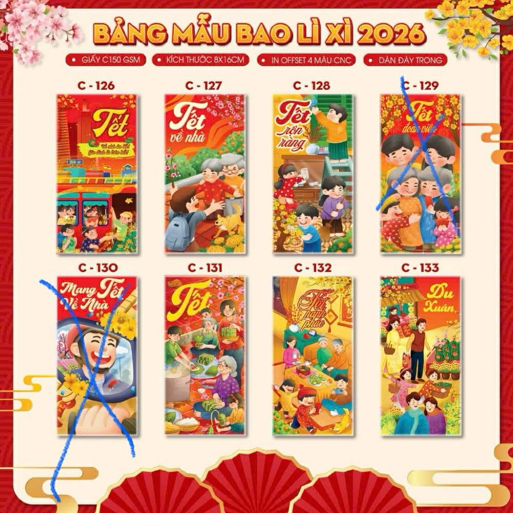 COMBO 60 LÌ XÌ TẾT 2026 - LÌ XÌ HOT SỈ SLL (giao đủ mẫu như ảnh up)
