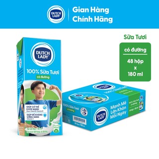 Thùng 48 Hộp Sữa Tươi Tiệt Trùng Dutch Lady Có Đường 48x180ml