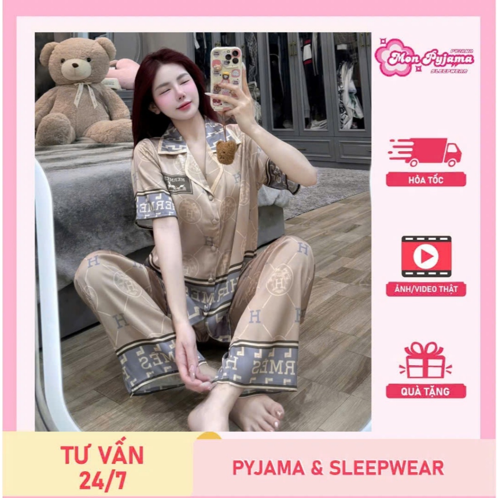 Đồ bộ nữ đồ mặc nhà,đồ ngủ đẹp cho nữ,pijama tay ngắn lụa mềm mịn mát nhiều họa tiết dễ thương [260]