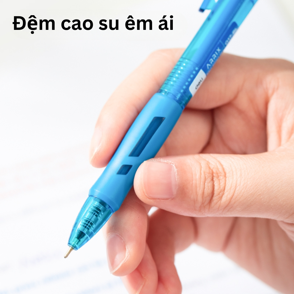Combo 5/12/20 Bút Bi Mực Xanh Đen Đỏ Deli Ngòi Kim 0.7mm Siêu Mượt Dùng Cho Văn Phòng Công Sở