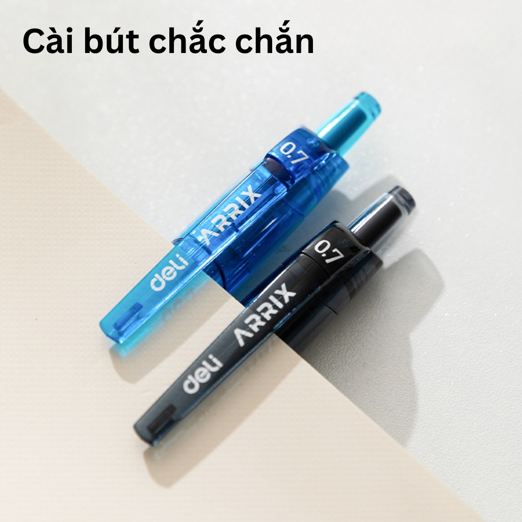 Combo 5/12/20 Bút Bi Mực Xanh Đen Đỏ Deli Ngòi Kim 0.7mm Siêu Mượt Dùng Cho Văn Phòng Công Sở