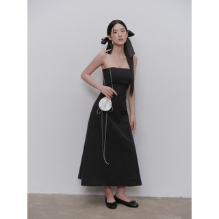 Đầm OLV cúp ngực denim đứng form thanh lịch Charcoal Denim A Line Midi Dress phù hợp mọi dịp đi chơi