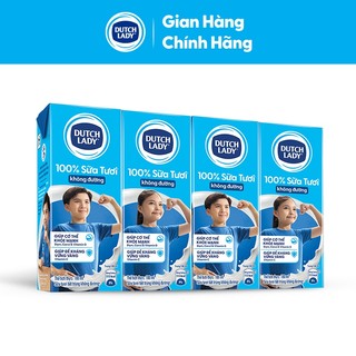 Thùng 48 Hộp Sữa Tươi Tiệt Trùng Dutch Lady Không Đường 48x180ml