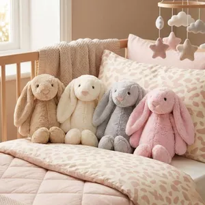 Gấu bông thỏ tai dài jellycat dễ thương, thỏ tai dài nhồi bông chất liệu vải lông thỏ mềm mại an toàn cho da bé