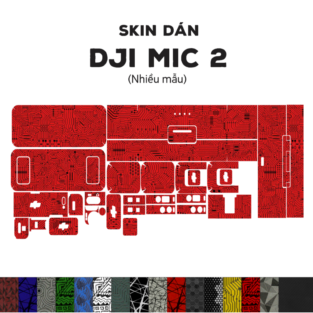 Skin dán DJI MIC 2 chất liệu vân nổi, chống trơn trượt | Film 3M vân nổi | Miếng dán trang trí