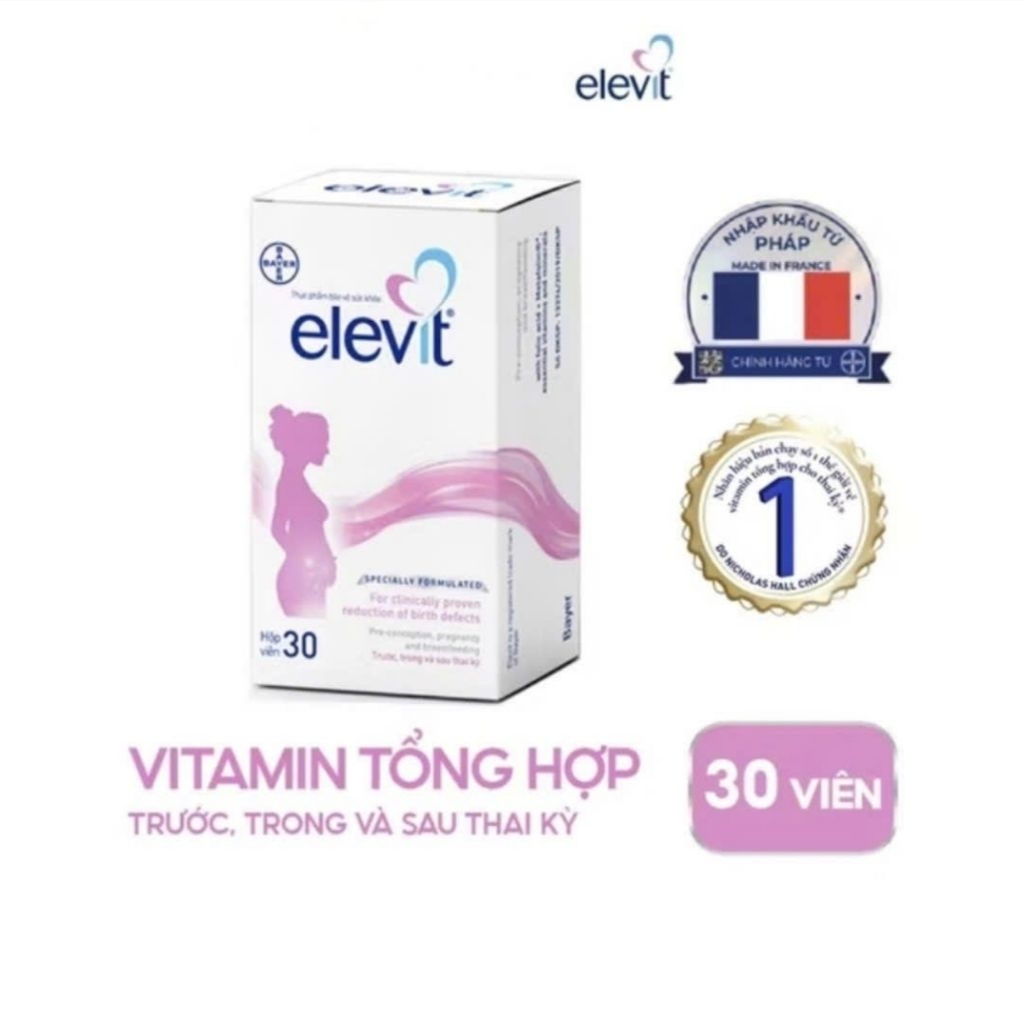 {Mẫu mới+Tem Chemist} Elevit Bầu Úc - Vitamin Tổng Hợp cho bà Bầu 100 viên date mới, giúp mẹ bầu khỏe, con khỏe
