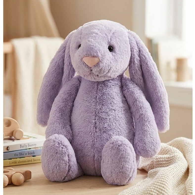 Gấu bông thỏ tai dài jellycat dễ thương, thỏ tai dài nhồi bông chất liệu vải lông thỏ mềm mại an toàn cho da bé