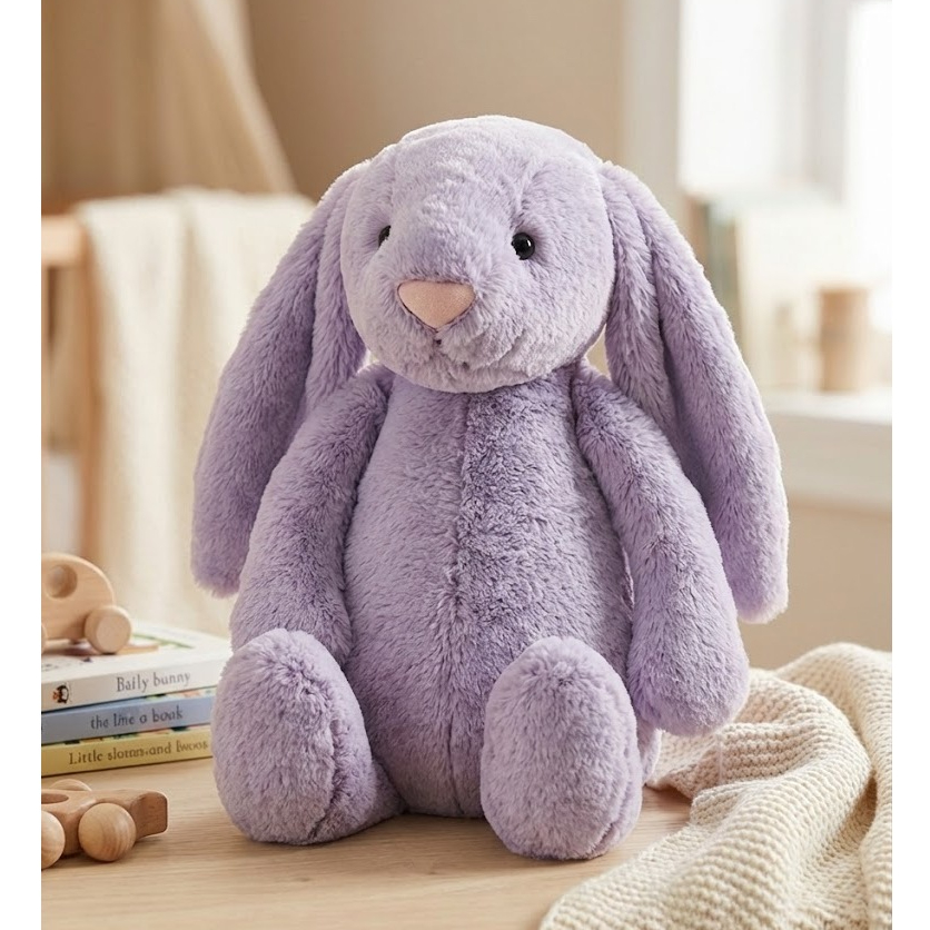 Gấu Bông Thỏ Jellycat Lông Thỏ Mềm Mại, Thỏ Tai Dài Làm Quà Tặng Sinh Nhật, Gấu Ôm Ngủ Cho Bé